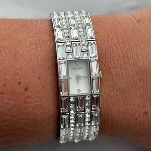 DKNY Bracelet Art Deco Crystal Watch stainless steel quartz water resistant